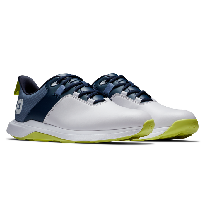 FootJoy ProLite Spikeless Men's Golf Shoes - White/Navy/Lime