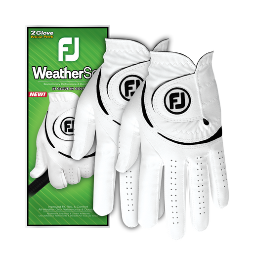 New FootJoy WeatherSof Men's Golf Glove - 2 Pair Pack