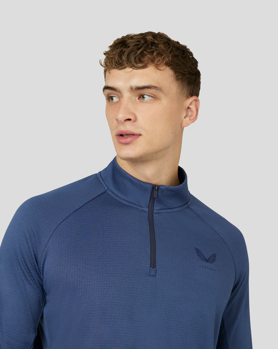 Castore Long Sleeve Soft Shell Tech 1/2 Zip Golf Midlayer Colour - Oceana Blue