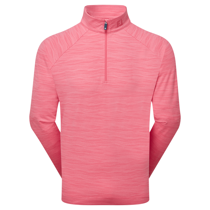 FootJoy Wave Jacquard Chill-Out Golf Pullover - Pink Lemonade