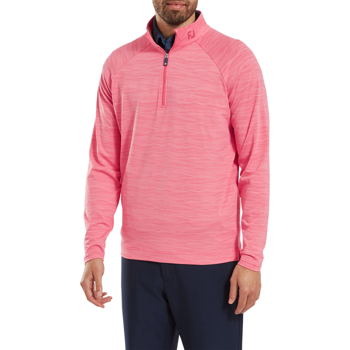 FootJoy Wave Jacquard Chill-Out Golf Pullover - Pink Lemonade