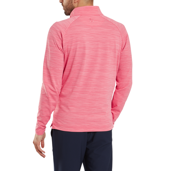 FootJoy Wave Jacquard Chill-Out Golf Pullover - Pink Lemonade