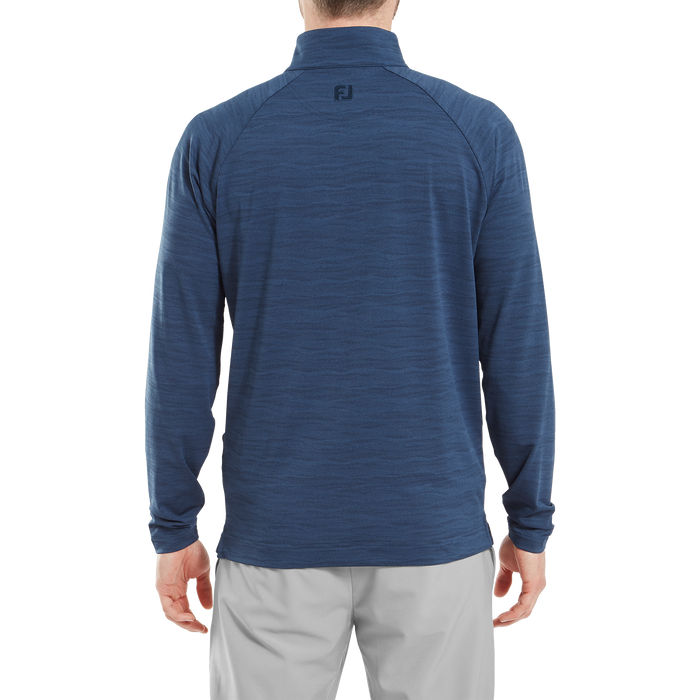 FootJoy Wave Jacquard Chill-Out Golf Pullover - Navy