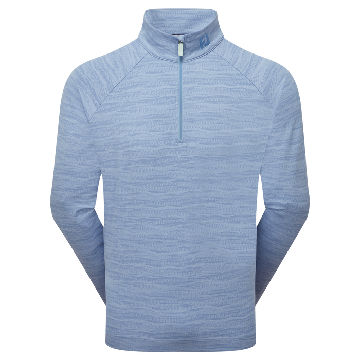 FootJoy Wave Jacquard Chill-Out Golf Pullover - Blue Jay