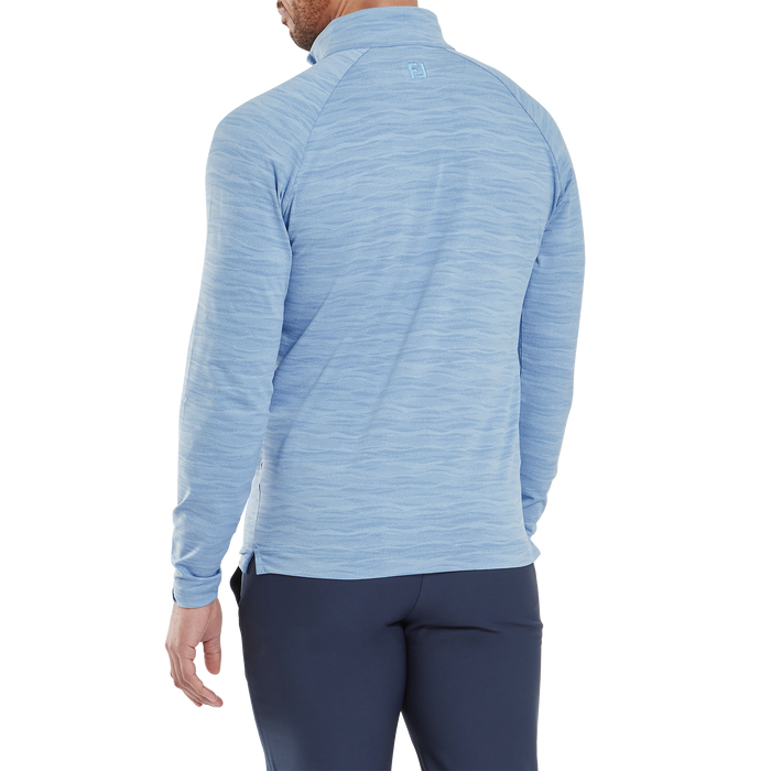 FootJoy Wave Jacquard Chill-Out Golf Pullover - Blue Jay