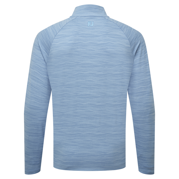 FootJoy Wave Jacquard Chill-Out Golf Pullover - Blue Jay