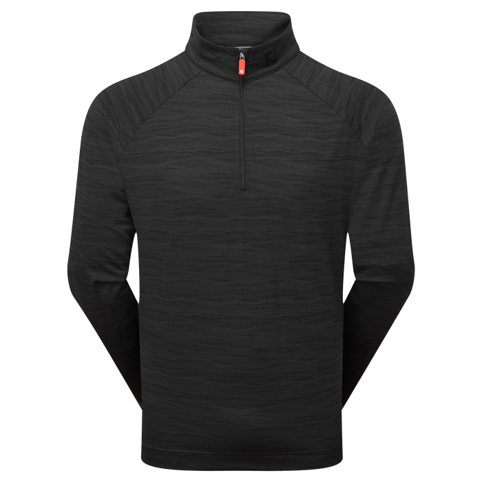 FootJoy Wave Jacquard Chill-Out Golf Pullover - Black