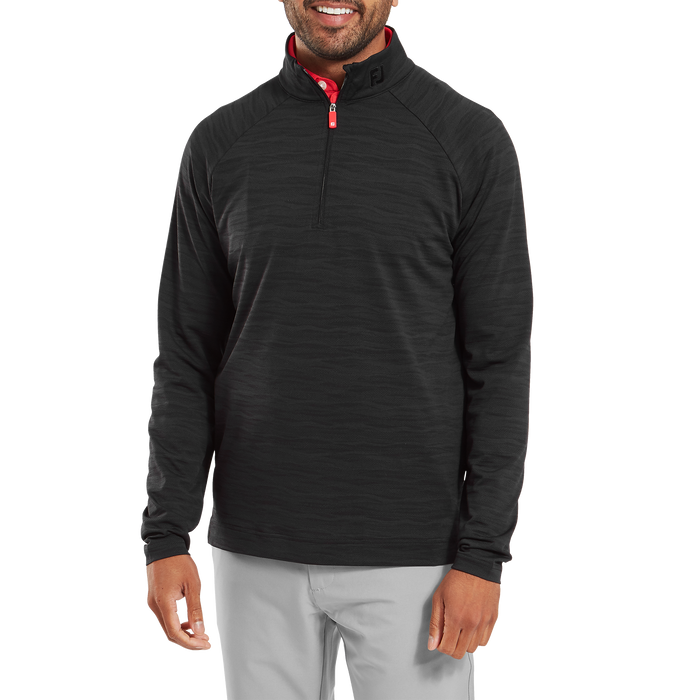 FootJoy Wave Jacquard Chill-Out Golf Pullover - Black