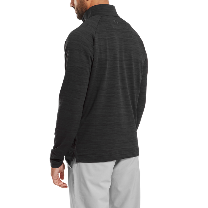 FootJoy Wave Jacquard Chill-Out Golf Pullover - Black