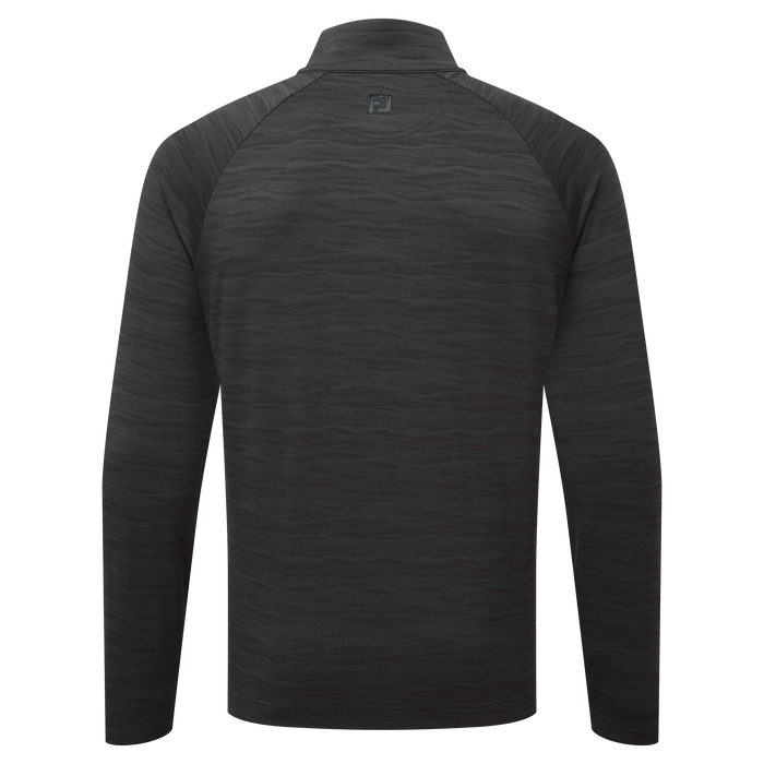 FootJoy Wave Jacquard Chill-Out Golf Pullover - Black