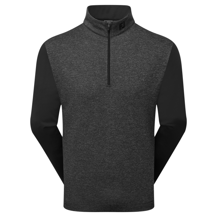 FootJoy Tonal Heather Chill-Out Golf Pullover - Black