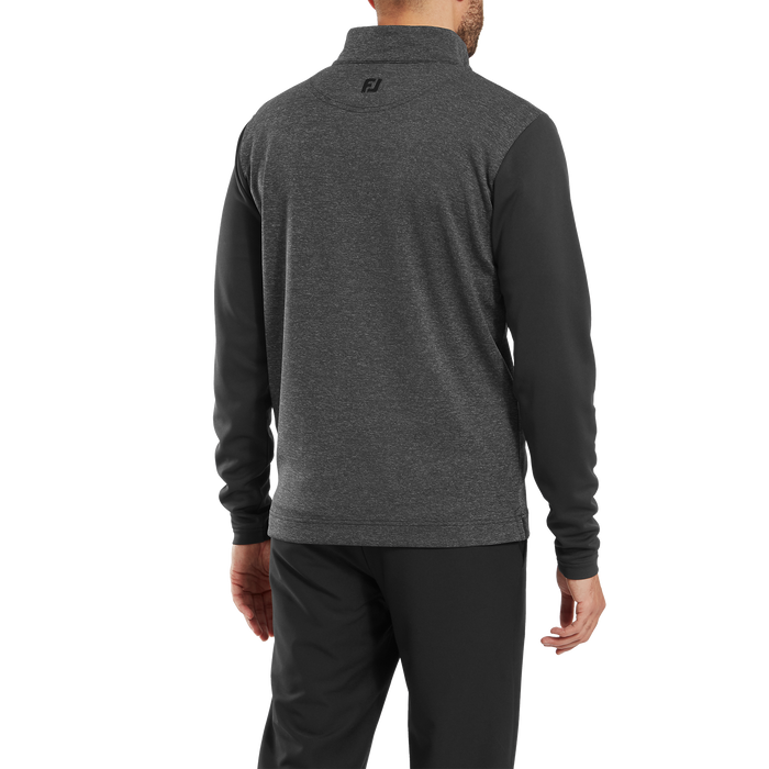 FootJoy Tonal Heather Chill-Out Golf Pullover - Black