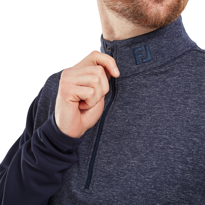 FootJoy Tonal Heather Chill-Out Golf Pullover - Navy
