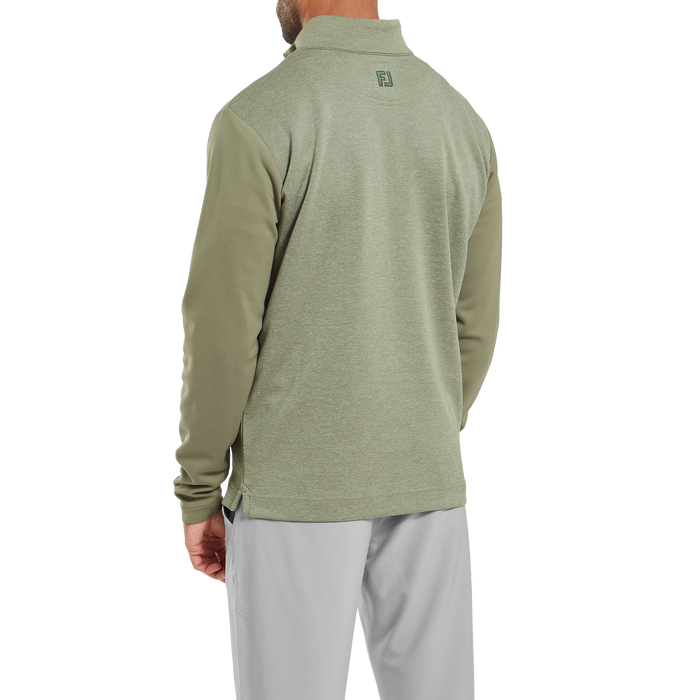 FootJoy Tonal Heather Chill-Out Golf Pullover - Olive