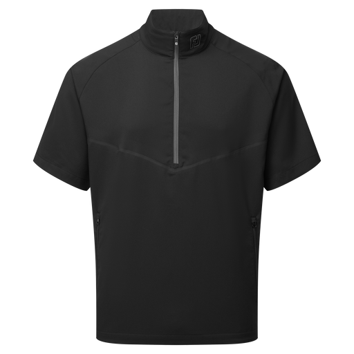 FootJoy Zephyr Short Sleeve Golf Wind Shirt - Black