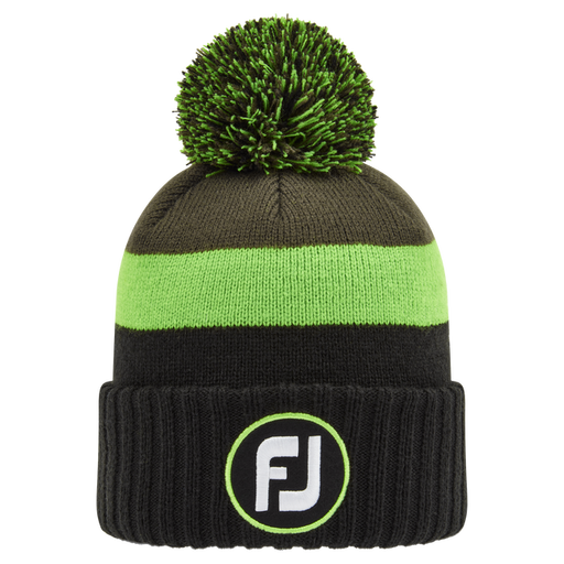 FootJoy Pom Pom Solid Knit Beanie Hat Colour - Black / Green / Olive