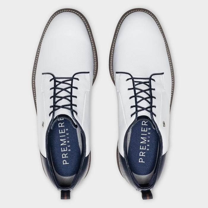 FootJoy Premiere Series Field Men's Golf Shoes - White/Navy/Chestnut