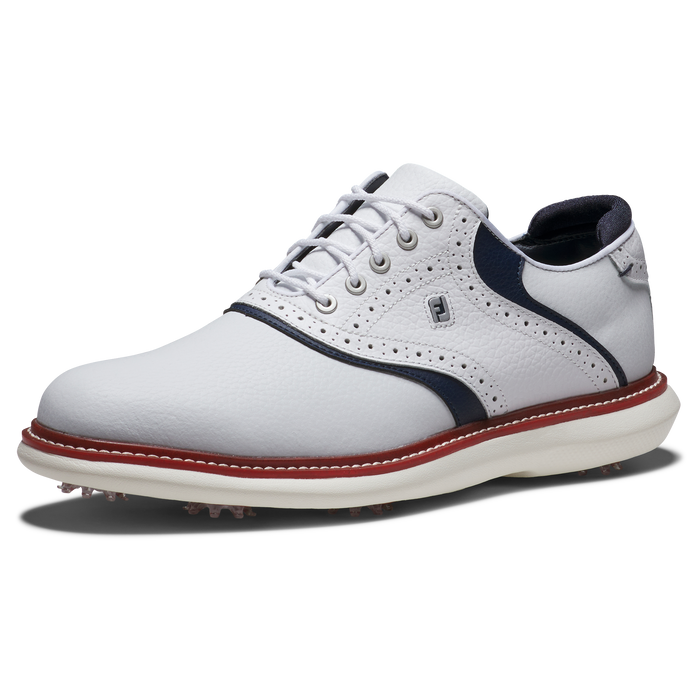 FootJoy Traditions Mens Golf Shoes - White/Navy/Red