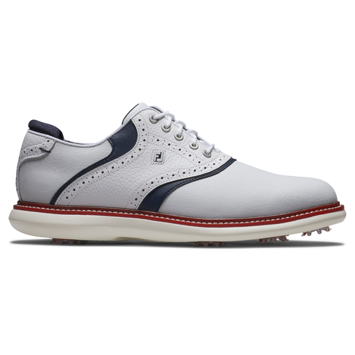 FootJoy Traditions Mens Golf Shoes - White/Navy/Red