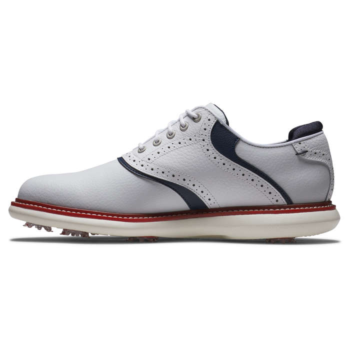FootJoy Traditions Mens Golf Shoes - White/Navy/Red