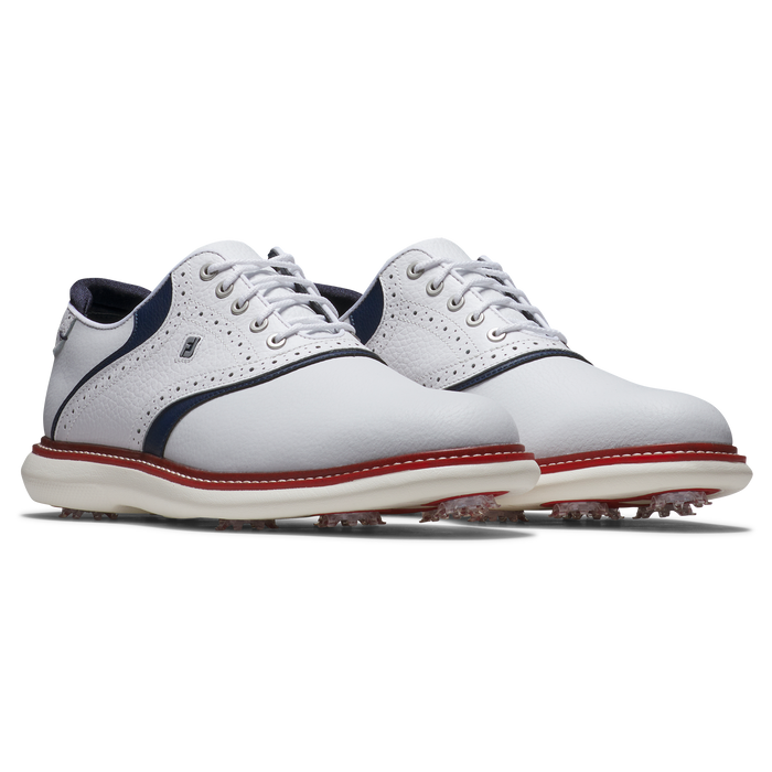 FootJoy Traditions Mens Golf Shoes - White/Navy/Red