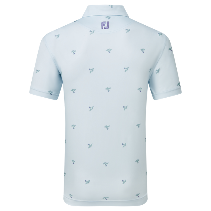 FootJoy Thistle Print Lisle Golf Polo Shirt - Mist