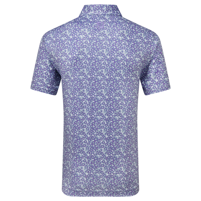 FootJoy Primrose Print Lisle Golf Polo Shirt - Thistle