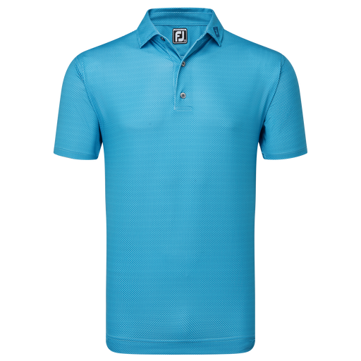 FootJoy Octagon Print Lisle Golf Polo Shirt - Blue Sky