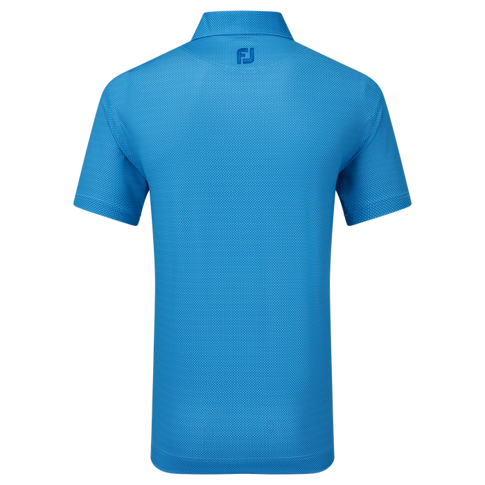 FootJoy Octagon Print Lisle Golf Polo Shirt - Blue Sky