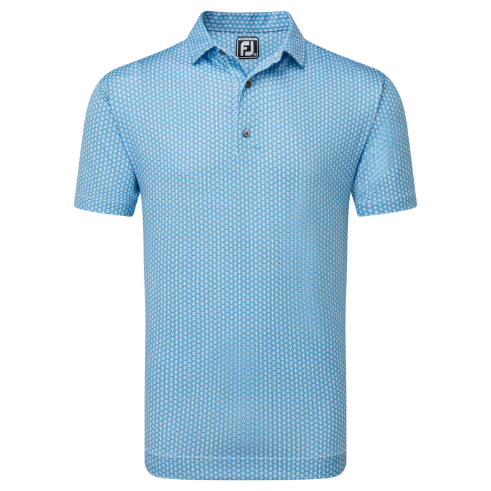 FootJoy Scallop Shell Print Foulard Golf Polo Shirt - Blue Sky