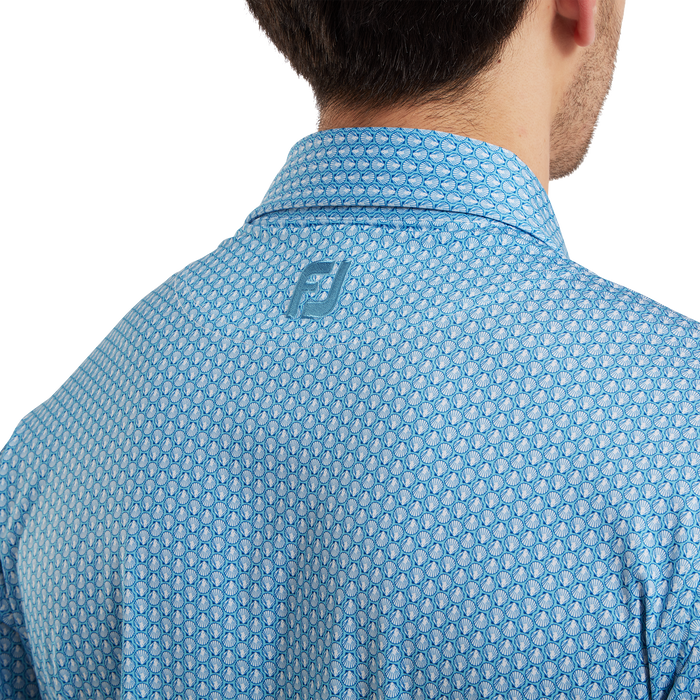 FootJoy Scallop Shell Print Foulard Golf Polo Shirt - Blue Sky