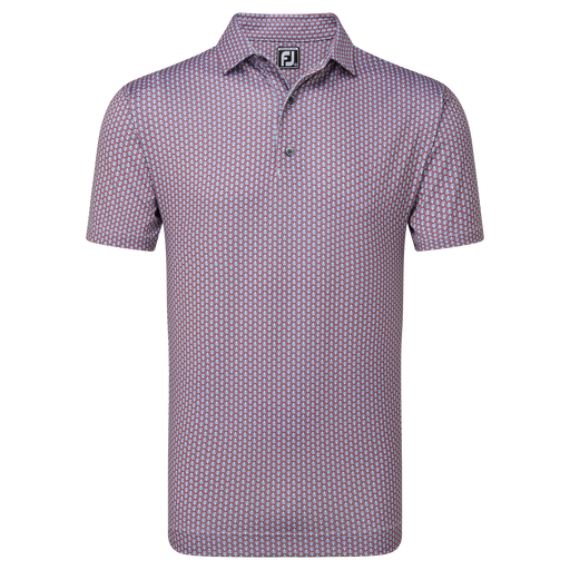 FootJoy Scallop Shell Print Foulard Golf Polo Shirt - Coral Red