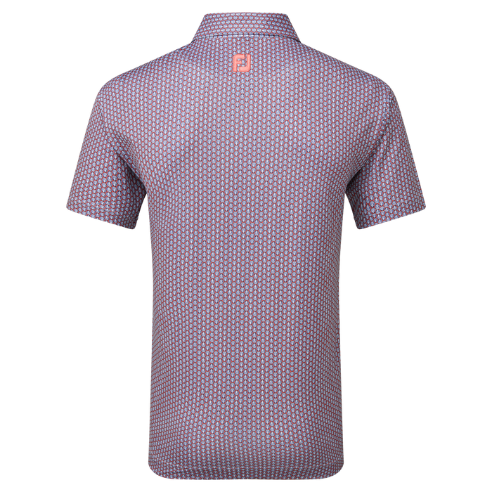 FootJoy Scallop Shell Print Foulard Golf Polo Shirt - Coral Red