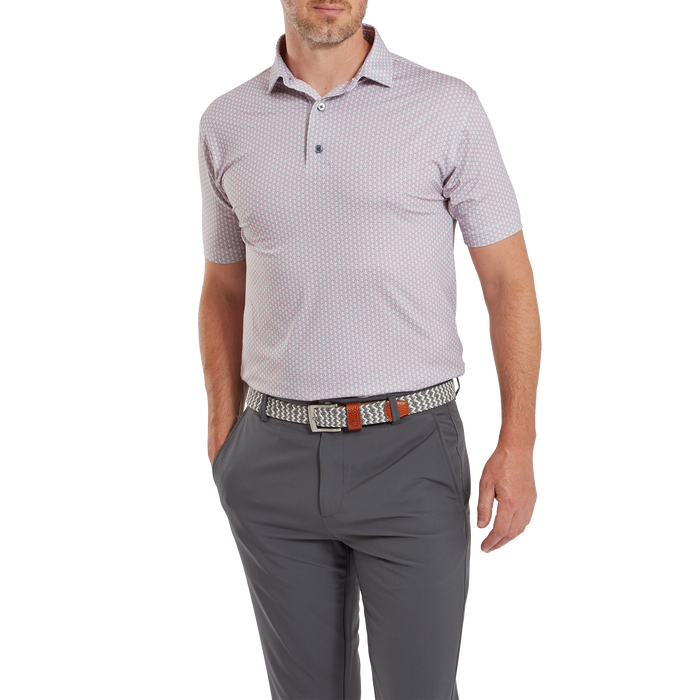 FootJoy Scallop Shell Print Foulard Golf Polo Shirt - Light Pink