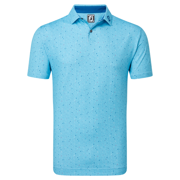 FootJoy Tweed Texture Pique Golf Shirt - Blue Sky