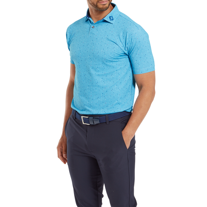FootJoy Tweed Texture Pique Golf Shirt - Blue Sky
