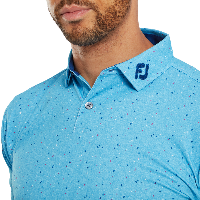 FootJoy Tweed Texture Pique Golf Shirt - Blue Sky