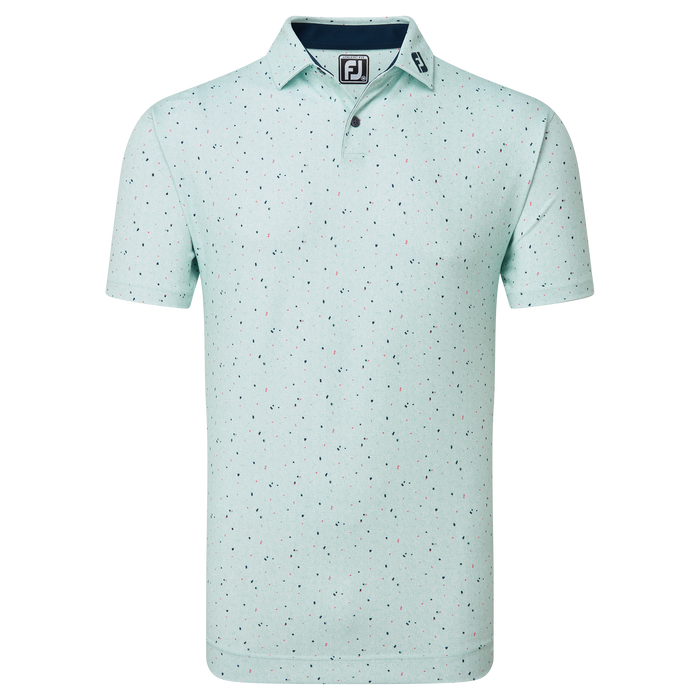 FootJoy Tweed Texture Pique Golf Shirt - Sea Glass