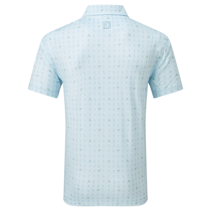 FootJoy The 19th Hole Print Lisle Golf Polo Shirt - Mist