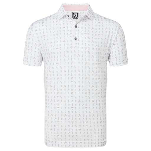 FootJoy The 19th Hole Print Lisle Golf Polo Shirt - White