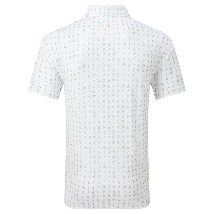 FootJoy The 19th Hole Print Lisle Golf Polo Shirt - White