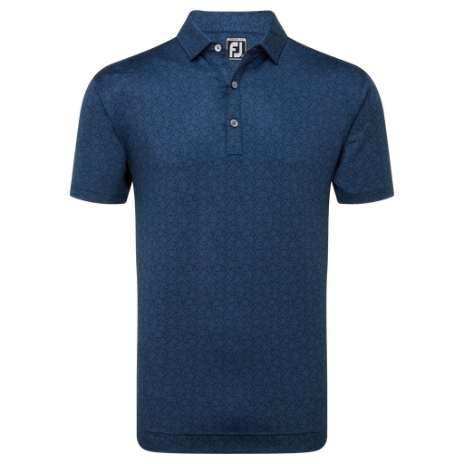 FootJoy Painted Floral Lisle Golf Polo Shirt - Navy