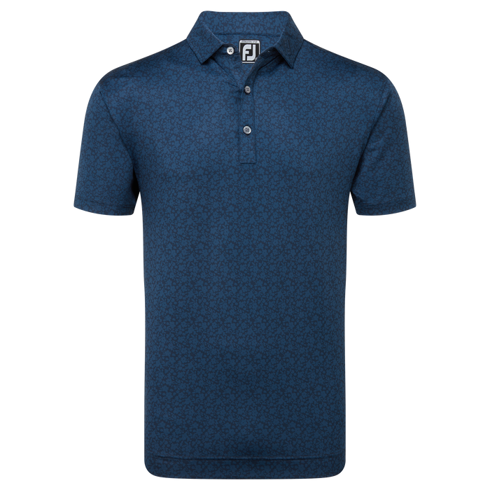 FootJoy Painted Floral Lisle Golf Polo Shirt - Navy