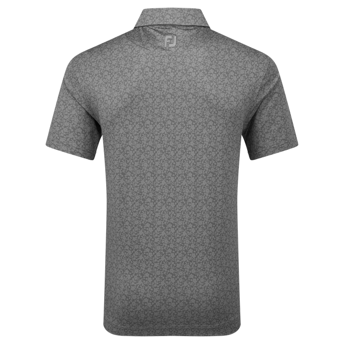 FootJoy Painted Floral Lisle Golf Polo Shirt - Gravel