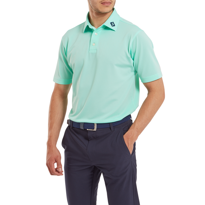 FootJoy Stretch Pique Solid Golf Shirt - Sea Glass