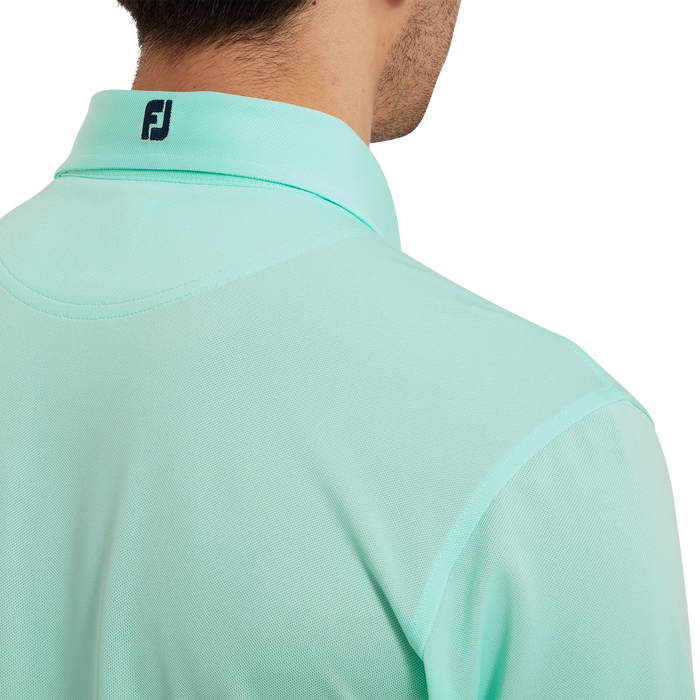 FootJoy Stretch Pique Solid Golf Shirt - Sea Glass