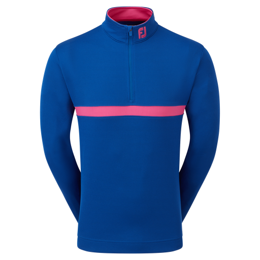FootJoy Inset Stripe Chill-Out Golf Pullover - Deep Blue/Berry