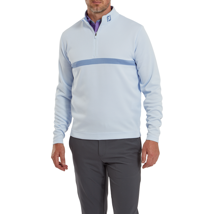 FootJoy Inset Stripe Chill-Out Golf Pullover - Mist
