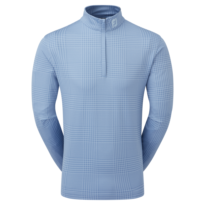 FootJoy Glen Plaid Print Chill-Out Golf Pullover - Storm
