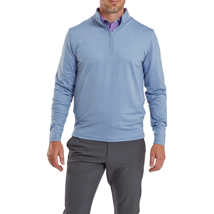 FootJoy Glen Plaid Print Chill-Out Golf Pullover - Storm